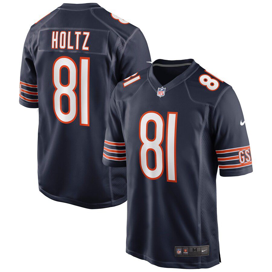 Men Chicago Bears #81 J.P. Holtz Nike Navy Game NFL Jersey->->NFL Jersey